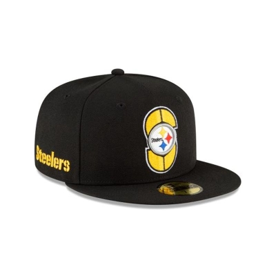 Black Pittsburgh Steelers Hat - New Era NFL Logo Mix 59FIFTY Fitted Caps USA1904365